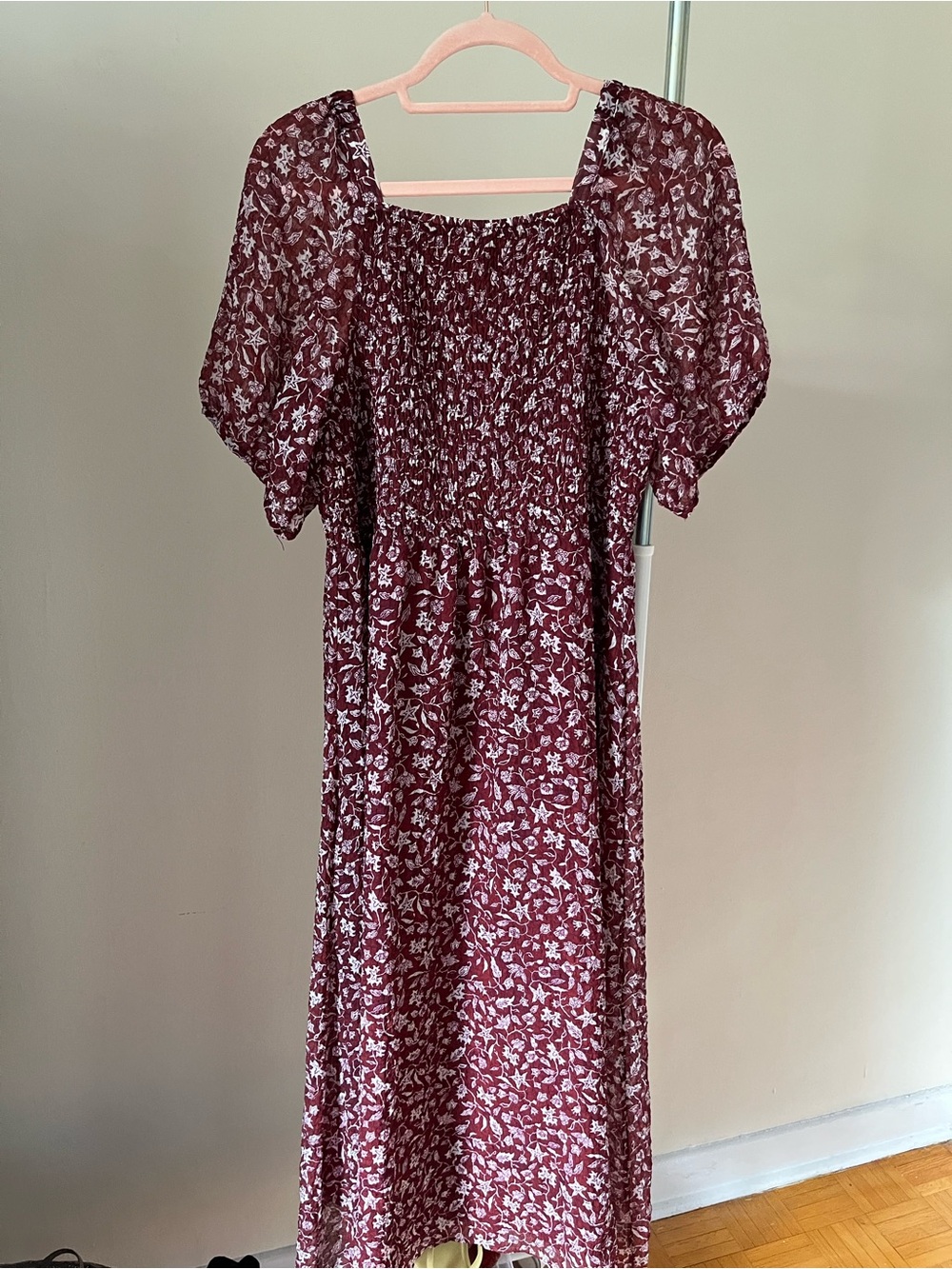 Madewell Lucie Smocked Button Front Midi Dress - Picture 9 of 11